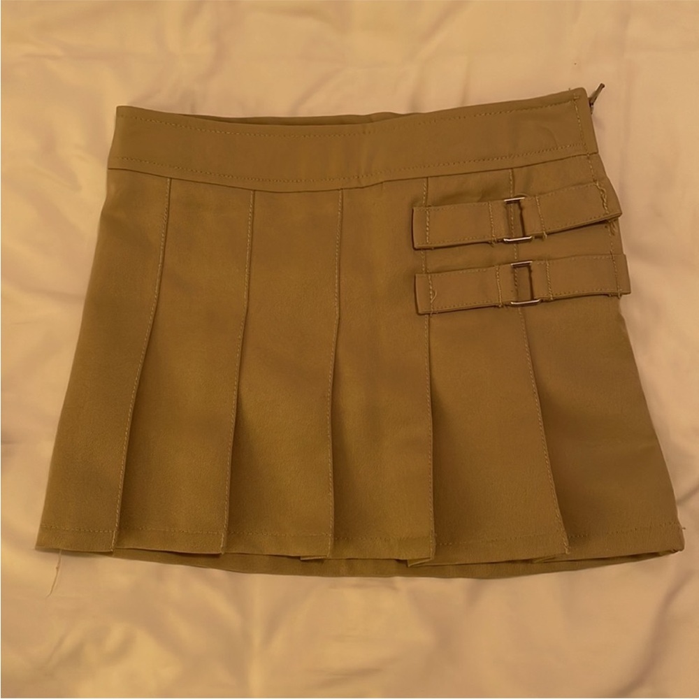 French Toast Tan Pleated Uniform Skirt with built-in short 3T